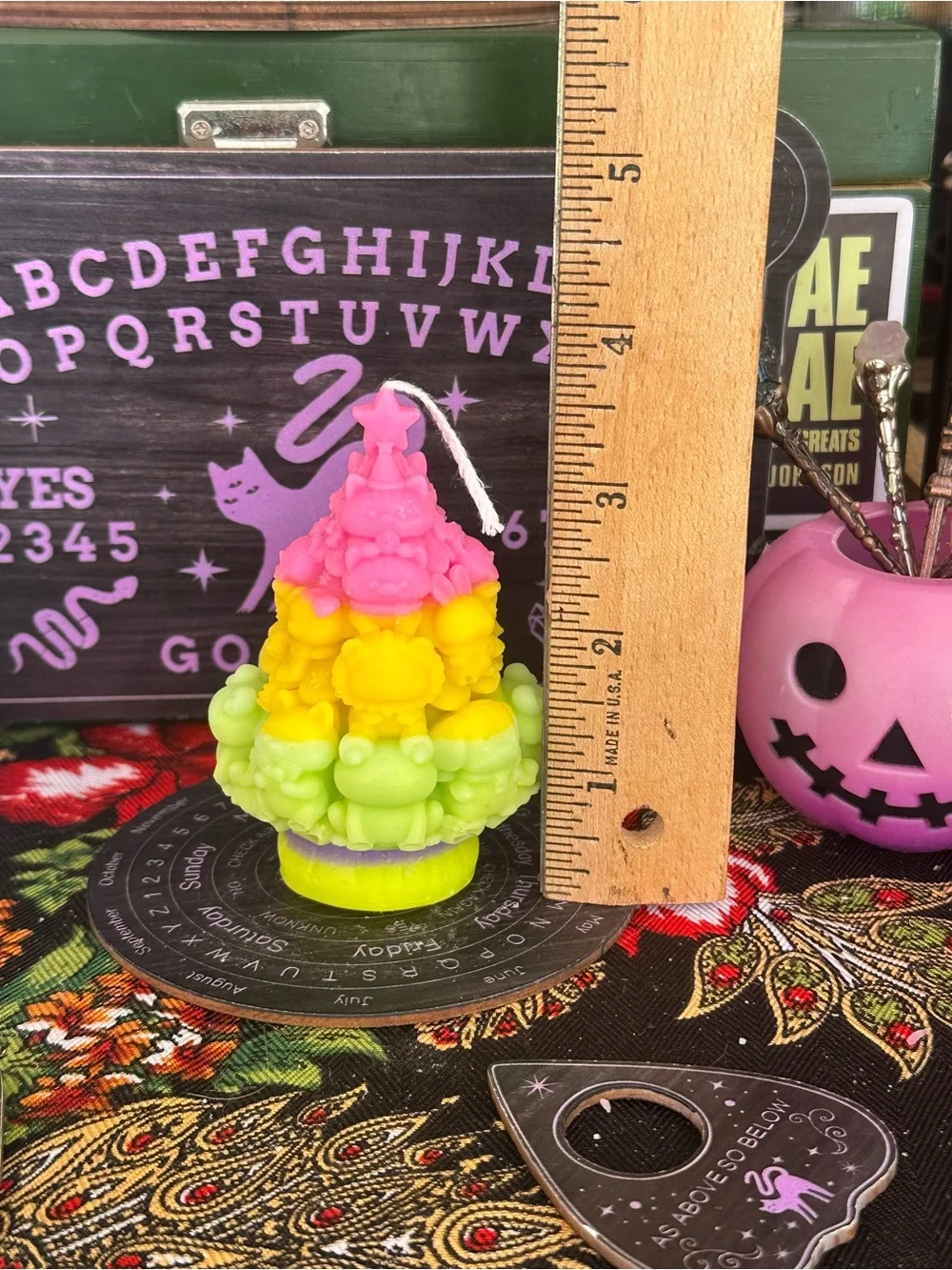 Kawaii Rainbow Critter Tree Candle